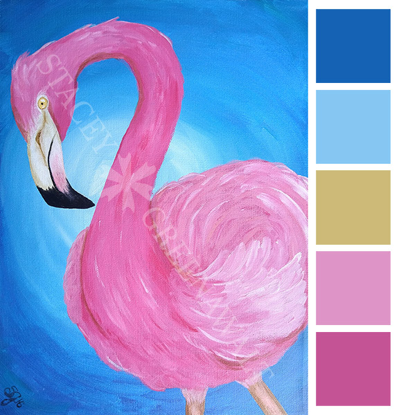 Flamingo painting by Stacey Greenawalt